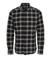 Only & Sons Black Check Long Sleeve Slim Fit Shirt